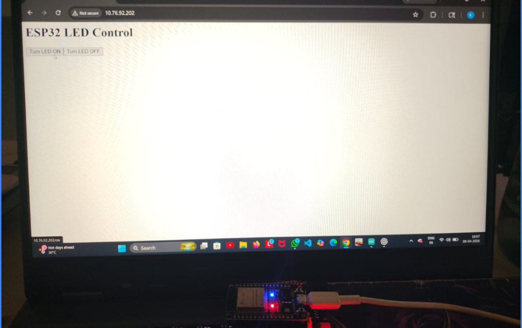 ESP32 LED Control ON