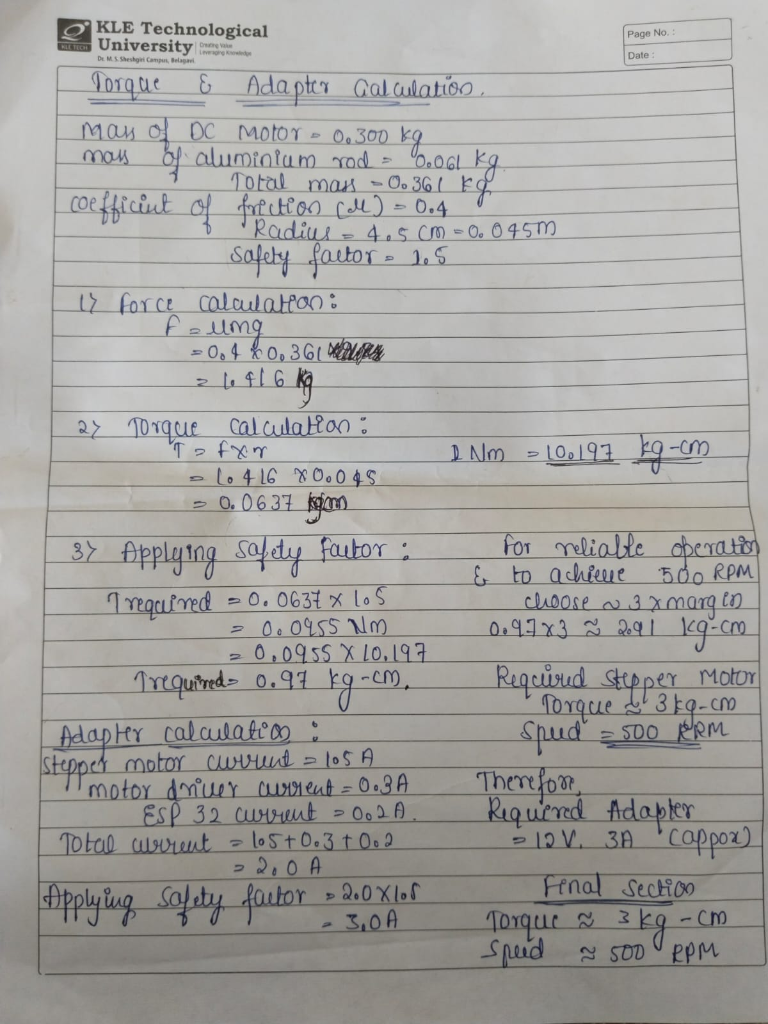 Torque and Adapter Calculation Sheet